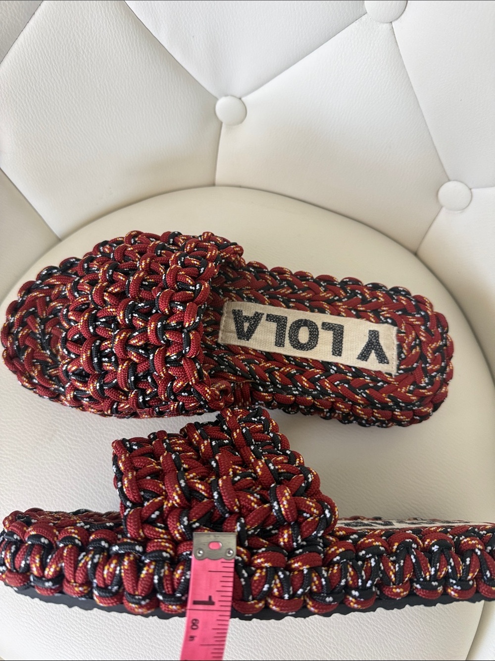 BIMBA Y LOLA Rope Knitted Multicolor Braided Slide Sandals 8US 38EU - Picture 8 of 16